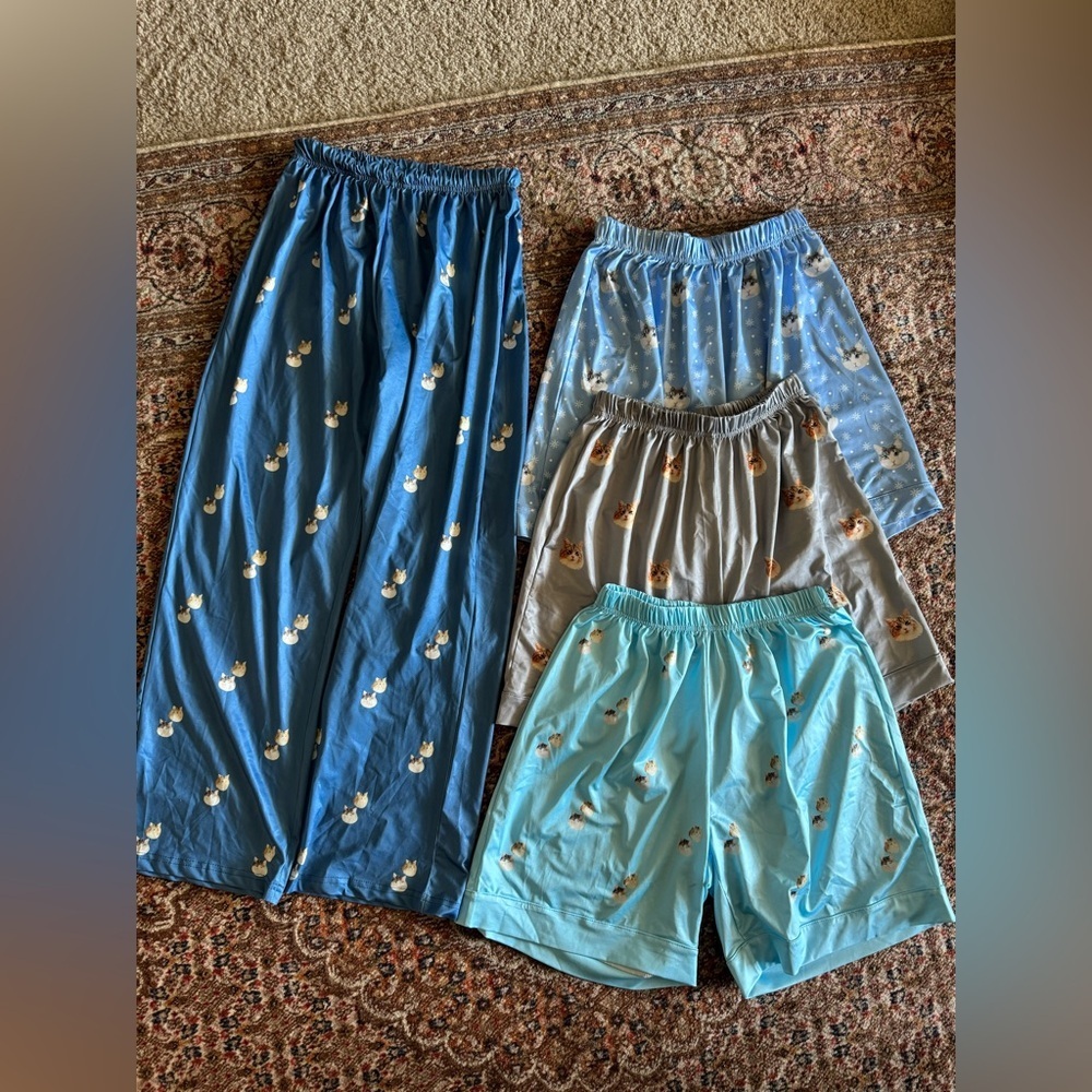 Lot Of 4 Womens Size Medium Sleepwear Bottoms Pants with Cat Face Pattern NWOT - Picture 7 of 7
